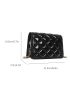 Quilted Pattern Crossbody Bag Black Square Bag