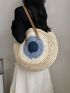 Color Block Straw Bag