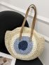 Color Block Straw Bag