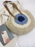 Color Block Straw Bag