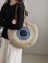 Color Block Straw Bag