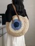 Color Block Straw Bag