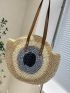 Color Block Straw Bag