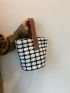 Mini Plaid Pattern Bucket Bag