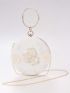 Mini Floral Appliques Decor Circle Bag