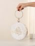 Mini Floral Appliques Decor Circle Bag