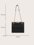 Quilted Square Bag Black Chain Strap For Daily