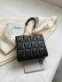 Quilted Square Bag Black Chain Strap For Daily