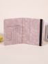 Letter Embossed Passport Case With Card Slots Vintage