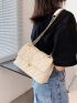 Quilted Chain Strap Flap Square Bag