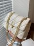 Quilted Chain Strap Flap Square Bag