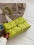 Neon-Yellow Quilted Flap Square Bag