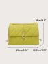 Neon-Yellow Quilted Flap Square Bag