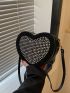 Studded Decor Heart Design Novelty Bag