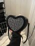 Mini Studded Decor Heart Design Novelty Bag