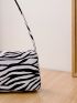 Mini Zebra Striped Pattern Baguette Bag