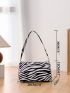 Mini Zebra Striped Pattern Baguette Bag