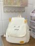 Cartoon Embroidery Flap Backpack