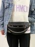 Waist Bag With Chain, Women's Casual Zipper Fanny Pack, Cool Chest Bag For Girls, Belt Bag