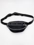 Waist Bag With Chain, Women's Casual Zipper Fanny Pack, Cool Chest Bag For Girls, Belt Bag