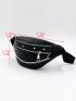 Waist Bag With Chain, Women's Casual Zipper Fanny Pack, Cool Chest Bag For Girls, Belt Bag