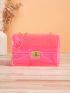 Mini Metal Strap Square Bag Watermelon Durable Flap Crossbody Bag