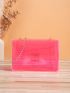 Mini Metal Strap Square Bag Watermelon Durable Flap Crossbody Bag