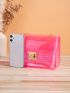 Mini Metal Strap Square Bag Watermelon Durable Flap Crossbody Bag