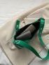 Green Novelty Bag Buckle & Chain Decor Fashion Style