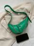 Green Novelty Bag Buckle & Chain Decor Fashion Style