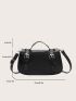 Minimalist Buckle Decor Baguette Bag