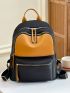 Two Tone Zip Front Classic Backpack