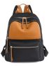 Two Tone Zip Front Classic Backpack