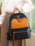 Two Tone Zip Front Classic Backpack