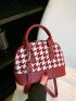 Houndstooth Pattern Dome Bag