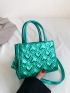 Mini Metallic Square Bag Heart Quilted Pattern