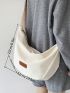 Letter Patch Decor Hobo Bag