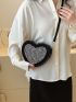 Studded Decor Heart Design Novelty Bag