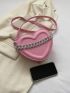 Mini Heart Design Chain Decor Novelty Bag