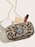 Mini Rhinestone Decor Chain Box Bag