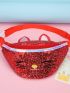 Allover Sequin Decor Cartoon Design Fanny Pack