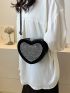 Studded Decor Heart Design Novelty Bag