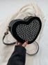 Studded Decor Heart Design Novelty Bag