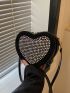 Studded Decor Heart Design Novelty Bag