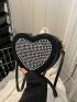 Studded Decor Heart Design Novelty Bag