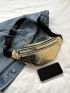 Metallic Crocodile Embossed Fanny Pack