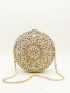 Mini Rhinestone Decor Chain Circle Bag