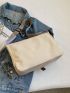 Letter Patch & Buckle Decor Messenger Bag