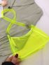 Mini Neon Yellow Clear Hobo Bag