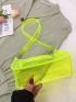 Mini Neon Yellow Clear Hobo Bag